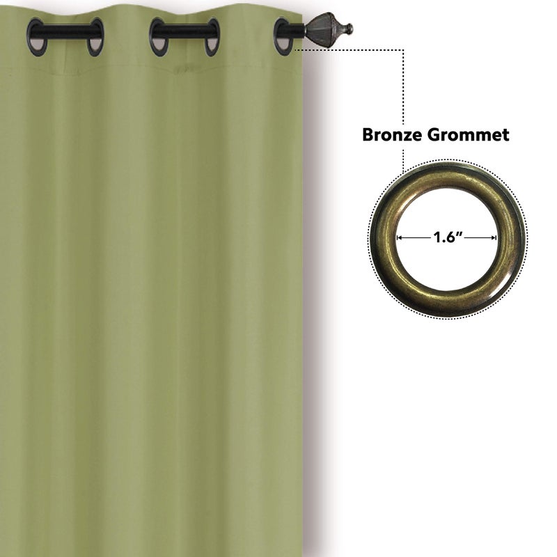 Home Collection 2 Panels 100% Blackout Curtain Set Solid Color with Rod Pocket Grommet Drapes for Kitchen, Dinning Room, Bathroom, Bedroom,Living Room Window New (74” Wide X 83” Long, Sage) - Image 3